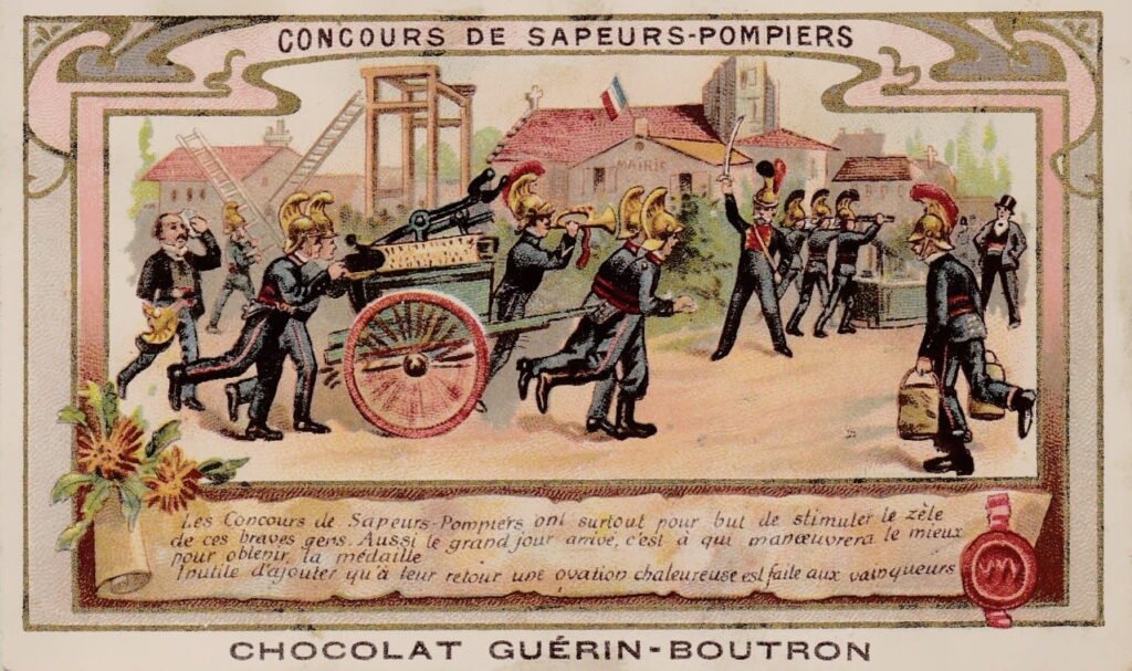 chromolithographie de testu et massin, publicité pour les chocolats guérin
