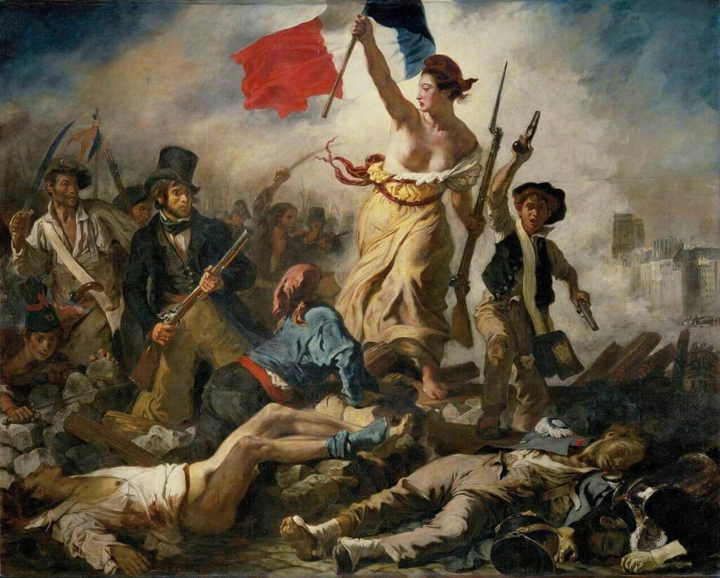 Tableau d'Eugène Delacroix : La liberté guidant le peuple