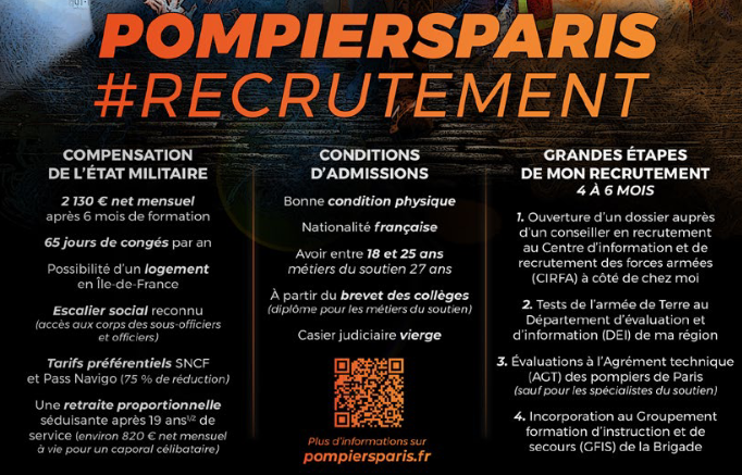 pompier paris recrutement