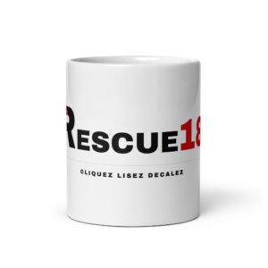 mug blanc brillant rescue 18
