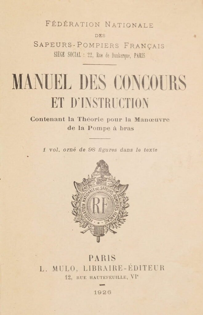 règlement imprimé de la fédération nationale des sapeurs pompiers de france