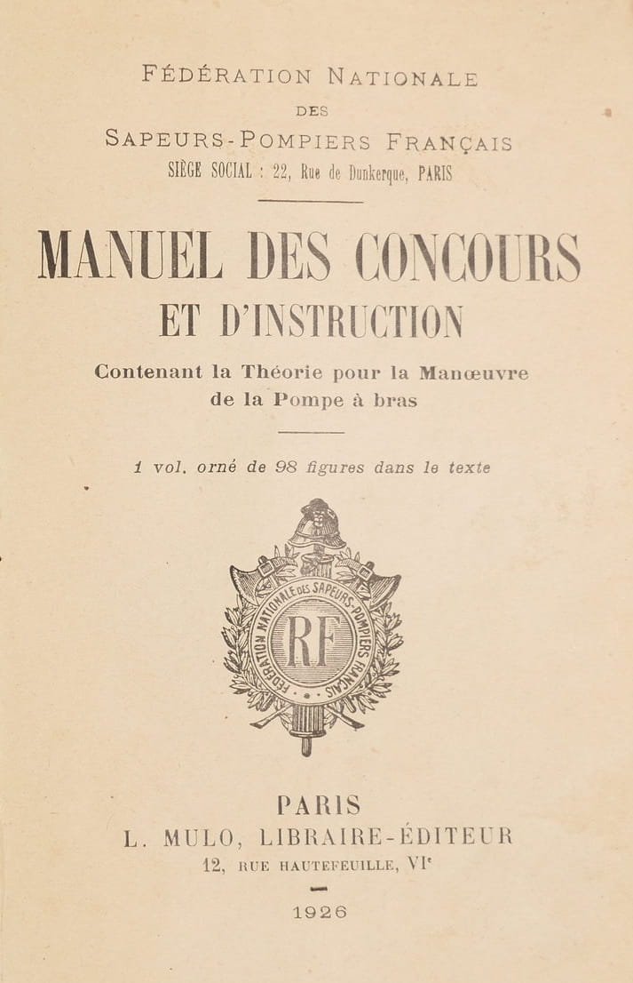 règlement imprimé de la fédération nationale des sapeurs pompiers de france