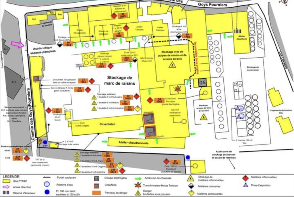 Exemple de plans ETARE pompiers d'une distillerie