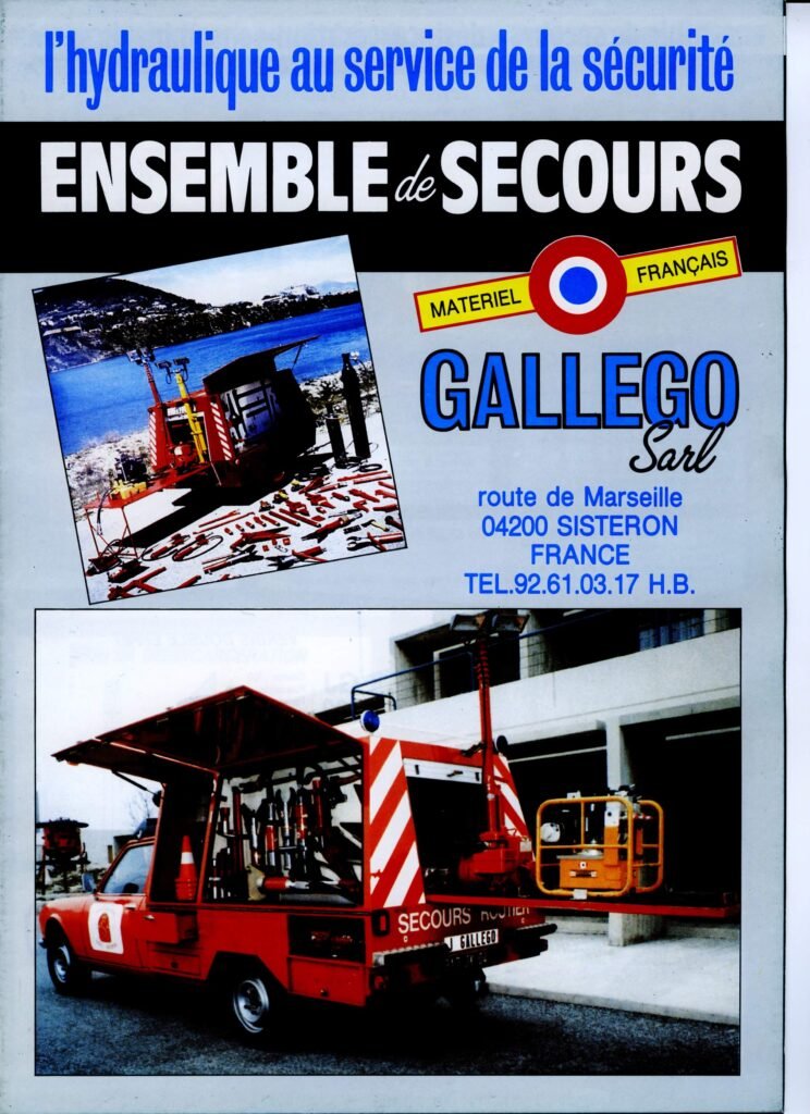 Affiche matériel hydraulique de secours Gallego